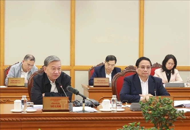 Tổng Bí thư Tô Lâm chủ trì cuộc họp. Ảnh: Thống Nhất/TTXVN