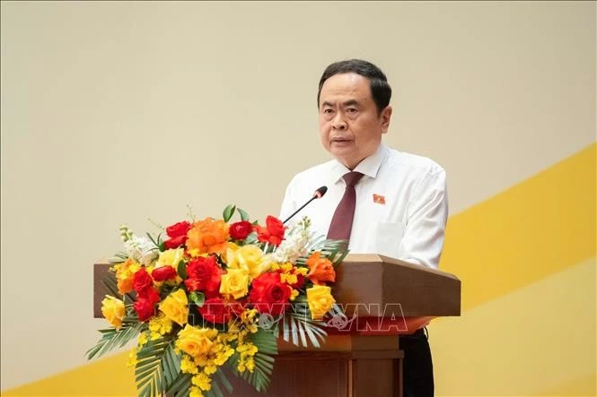 Chủ tịch Quốc hội Trần Thanh Mẫn phát biểu khai mạc Hội nghị. Ảnh: TTXVN phát