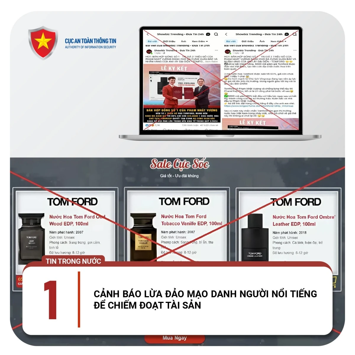 Cảnh báo lừa đảo mạo danh người nổi tiếng.