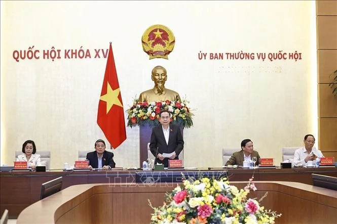 Chủ tịch Quốc hội Trần Thanh Mẫn phát biểu. Ảnh: Doãn Tấn/TTXVN