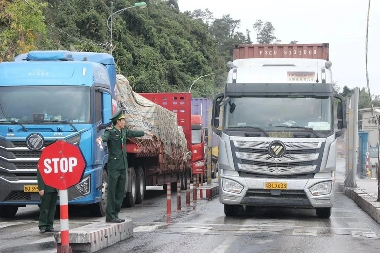 Sau chỉ đạo quyết liệt của Chính phủ và sự vào cuộc khẩn trương của các bộ, ngành, tình trạng ùn tắc hàng hóa tại một số cửa khẩu cơ bản được tháo gỡ. (Ảnh: NNMT)