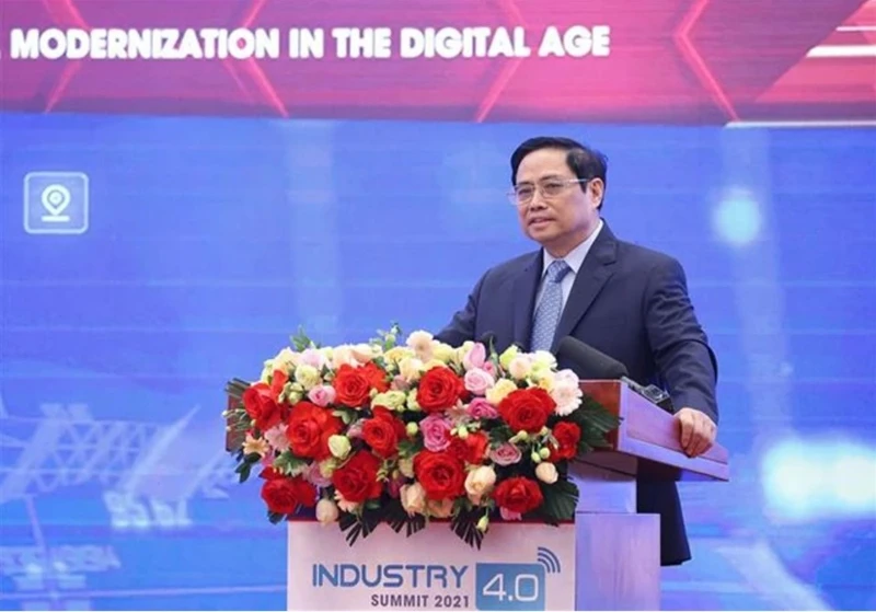 Thủ tướng Phạm Minh Chính phát biểu tại Diễn đàn cấp cao về Công nghiệp 4.0.