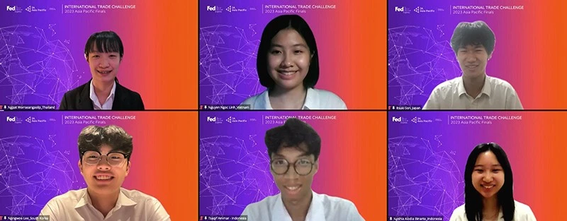 Những thí sinh chiến thắng tại vòng chung kết Cuộc thi Thử thách thương mại quốc tế FedEx Express/JA thường niên, khu Vực châu Á - Thái Bình Dương, Trung Đông và châu Phi (AMEA).