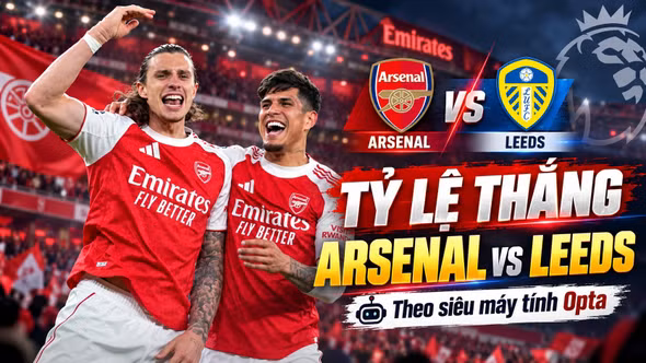 Tỷ lệ thắng Arsenal vs Leeds mới nhất theo siêu máy tính Opta