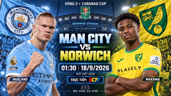Man City vs Norwich 1h30 ngày 18/9: Link xem trực tiếp, nhận định dự đoán
