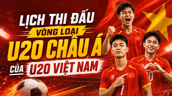 Lịch vòng loại U20 châu Á 2027: U20 Việt Nam vào thế phải thắng Palestine