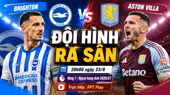 Brighton vs Aston Villa: Link xem trực tiếp, đội hình ra sân