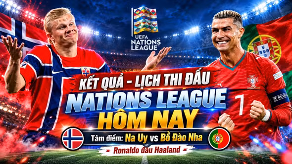 Kết quả, lịch thi đấu Nations League hôm nay 27/9: Ronaldo đối đầu Haaland