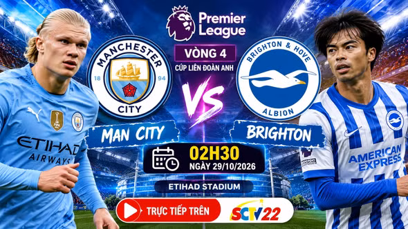 Man City vs Brighton 2h30 ngày 29/10: Haaland vắng mặt, chủ nhà gặp khó?
