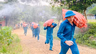 Lâm Giang diễn tập phòng, chống thiên tai tại thôn Làng Đam