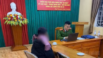 Công an xã Đông Cuông xử phạt 1 trường hợp đăng tin sai sự thật trên mạng xã hội
