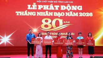 Hội Chữ Thập đỏ tỉnh Lào Cai phát động Tháng Nhân đạo năm 2026