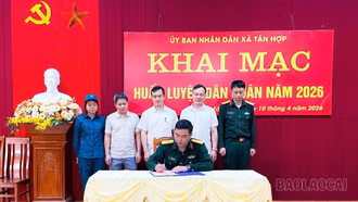 Xã Tân Hợp khai mạc huấn luyện dân quân năm 2026