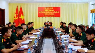 Bộ Chỉ huy Quân sự tỉnh Lào Cai tham dự Hội nghị sơ kết công tác pháp chế