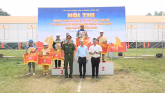 Phường Yên Bái đoạt giải Nhất Hội thi nghiệp vụ phòng cháy, chữa cháy và cứu nạn, cứu hộ cụm thi số 1