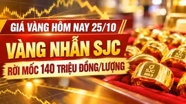 Giá vàng hôm nay 25/10: Vàng nhẫn SJC rời mốc 140 triệu đồng/lượng