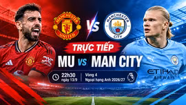 Trực tiếp bóng đá MU vs Man City (22h30 ngày 13/9): Rực lửa derby Manchester
