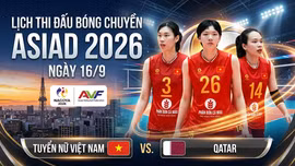 Lịch thi đấu bóng chuyền ASIAD 2026 ngày 16/9: Tuyển nữ Việt Nam chạm trán Qatar