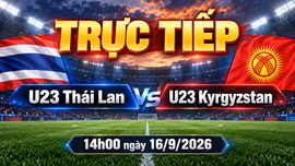 Trực tiếp U23 Thái Lan 0-0 U23 Kyrgyzstan 14h00 hôm nay 16/9: Bài kiểm tra bản lĩnh của voi chiến