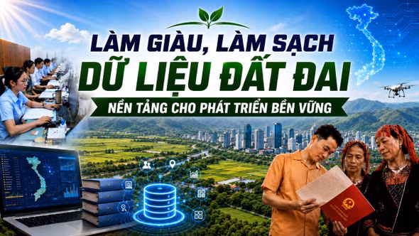Làm giàu, làm sạch dữ liệu đất đai nền tảng cho phát triển bền vững