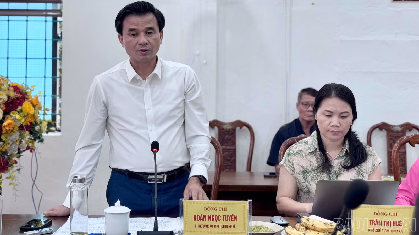 Ông Đoàn Ngọc Tuyến - Bí thư Đảng ủy xã Hợp Thành phát biểu tại buổi tọa đàm.