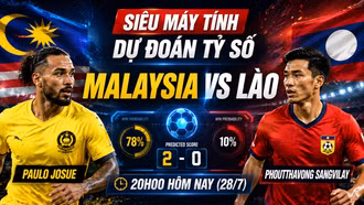 Siêu máy tính dự đoán tỷ số Malaysia vs Lào 20h00 hôm nay (28/7)