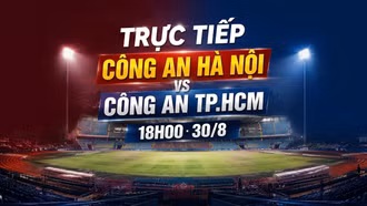 Trực tiếp Công an Hà Nội vs Công an TP.HCM 18h00 hôm nay (30/8): Cuộc chiến nảy lửa trên sân Hàng Đẫy