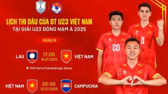 Lịch thi đấu của đội tuyển U23 Việt Nam tại giải U23 Đông Nam Á 2025: Thầy trò Kim Sang-sik rộng cửa vào bán kết