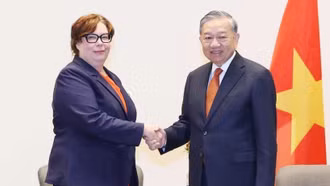 Tổng Bí thư Tô Lâm tiếp Chủ tịch Đảng Cộng sản Phần Lan Tiina Sandberg