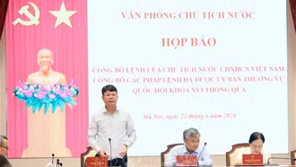 Họp báo công bố Lệnh của Chủ tịch nước về 2 Pháp lệnh