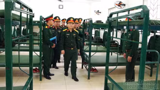 Cục Hậu cần - Kỹ thuật Quân khu 2 kiểm tra công tác bảo đảm hậu cần kỹ thuật huấn luyện chiến sĩ mới tại Trung đoàn 254