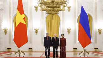 Tổng thống Liên bang Nga Vladimir Putin chủ trì Lễ đón Tổng Bí thư, Chủ tịch nước Tô Lâm