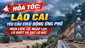 Hỏa tốc: Chủ tịch UBND tỉnh Lào Cai yêu cầu chủ động ứng phó mưa lớn, lũ, ngập lụt, lũ quét và sạt lở đất