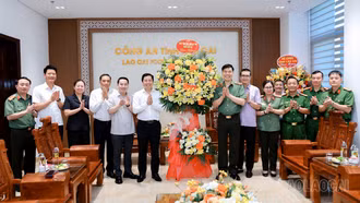 Thường trực Tỉnh ủy chúc mừng lực lượng An ninh nhân dân Công an tỉnh Lào Cai nhân kỷ niệm 80 năm Ngày truyền thống