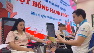 Gần 600 người tham gia Ngày hội hiến máu tình nguyện tại Mậu A