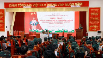 Khai mạc diễn tập phòng thủ dân sự phòng, chống thiên tai tỉnh Lào Cai năm 2026