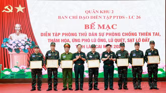 Diễn tập phòng thủ dân sự phòng chống thiên tai tỉnh Lào Cai năm 2026 thành công tốt đẹp