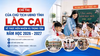 Chỉ thị của Chủ tịch UBND tỉnh Lào Cai về thực hiện nhiệm vụ trọng tâm năm học 2026 - 2027
