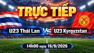 Trực tiếp U23 Thái Lan 0-0 U23 Kyrgyzstan 14h00 hôm nay 16/9: Bài kiểm tra bản lĩnh của voi chiến