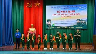 Lào Cai: 121 chiến sĩ nhí lên đường tham gia "Học kỳ trong quân đội" 2026
