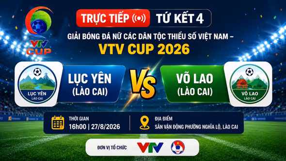 Tứ kết 4 VTV Cup 2026: Lục Yên “đè bẹp” Võ Lao 6-0, đại chiến Lâm Bình ở bán kết