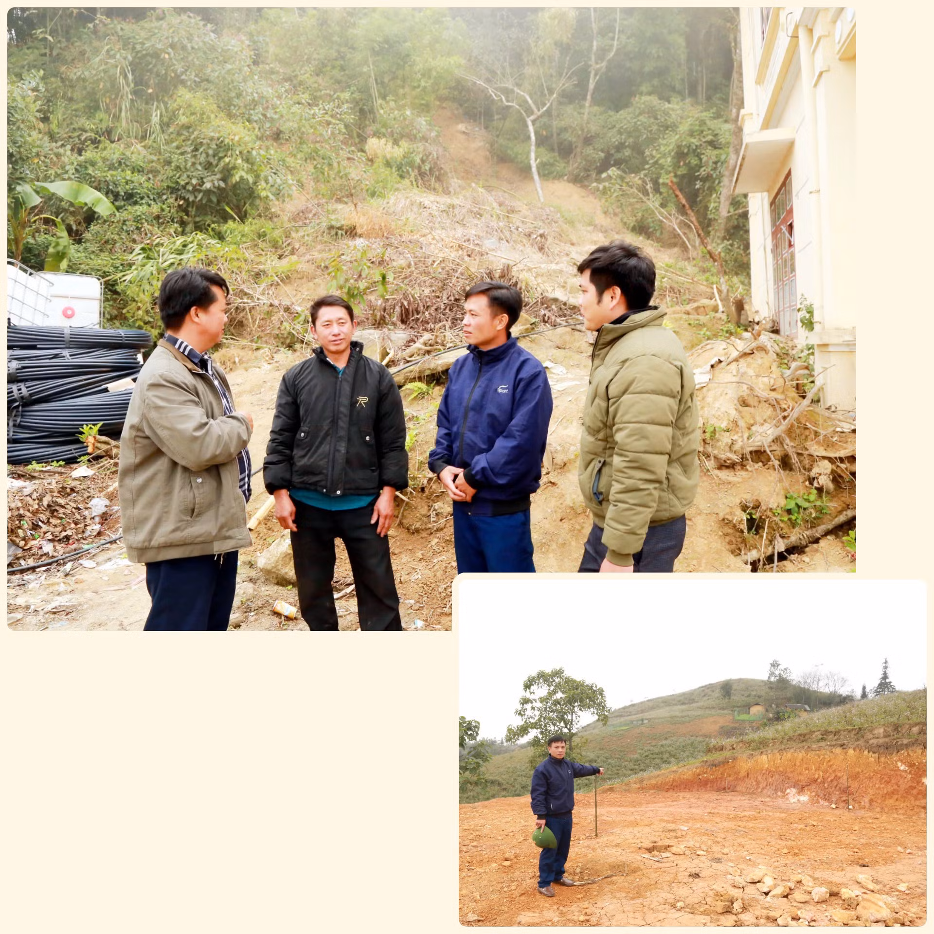 Khắc phục khó khăn, đại biểu Sùng A Siềng tham gia hỗ trợ các hộ tìm đất ở sau thiên tai.