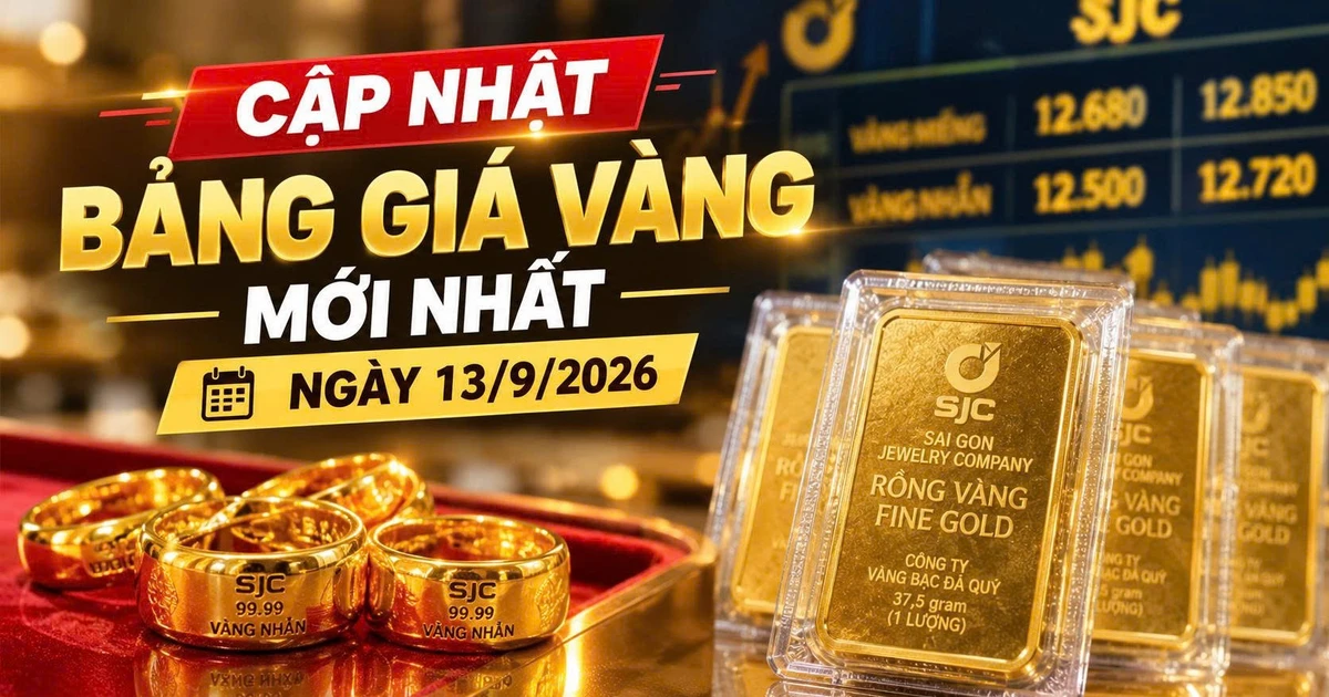 Giá vàng ngày 13/9/2026: Cập nhật mới nhất