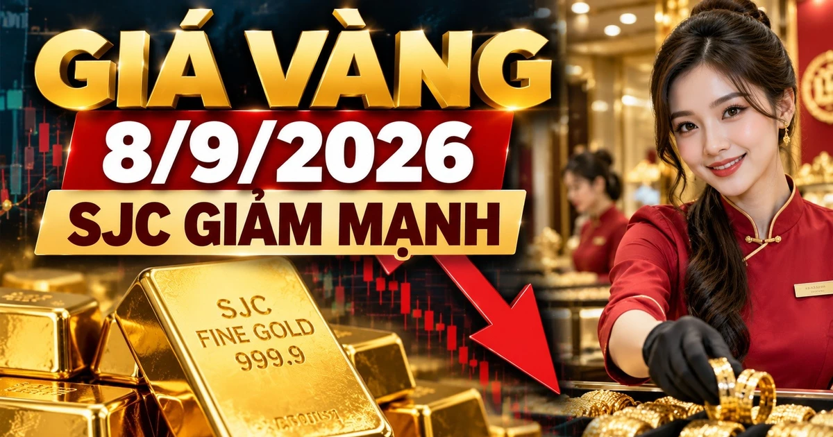 Giá vàng 8/9: SJC giảm mạnh, vàng thế giới lùi về 4.413 USD