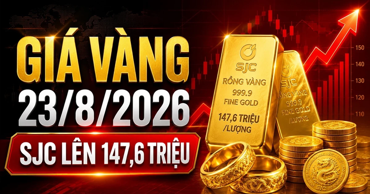Giá vàng SJC tiếp tục tăng, vàng nhẫn tiến sát 150 triệu đồng ngày 23/8