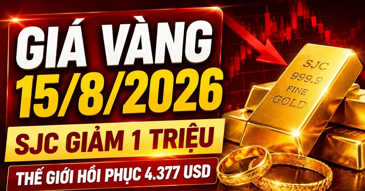 Giá vàng SJC, BTMC, DOJI, PNJ giảm ngày 15/8; vàng thế giới tăng