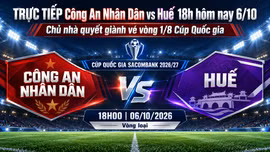 TRỰC TIẾP Công An Nhân Dân vs Huế (18h hôm nay 6/10): Chủ nhà quyết giành vé vòng 1/8 Cúp Quốc gia