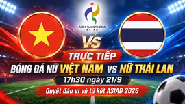 Trực tiếp bóng đá nữ Việt Nam vs nữ Thái Lan (17h30 ngày 21/9): Quyết đấu vì vé tứ kết ASIAD 2026