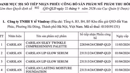 Thu hồi 551 số tiếp nhận công bố mỹ phẩm của 24 công ty
