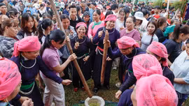 Rộn ràng hội thi ẩm thực, giã cốm xã Hợp Thành